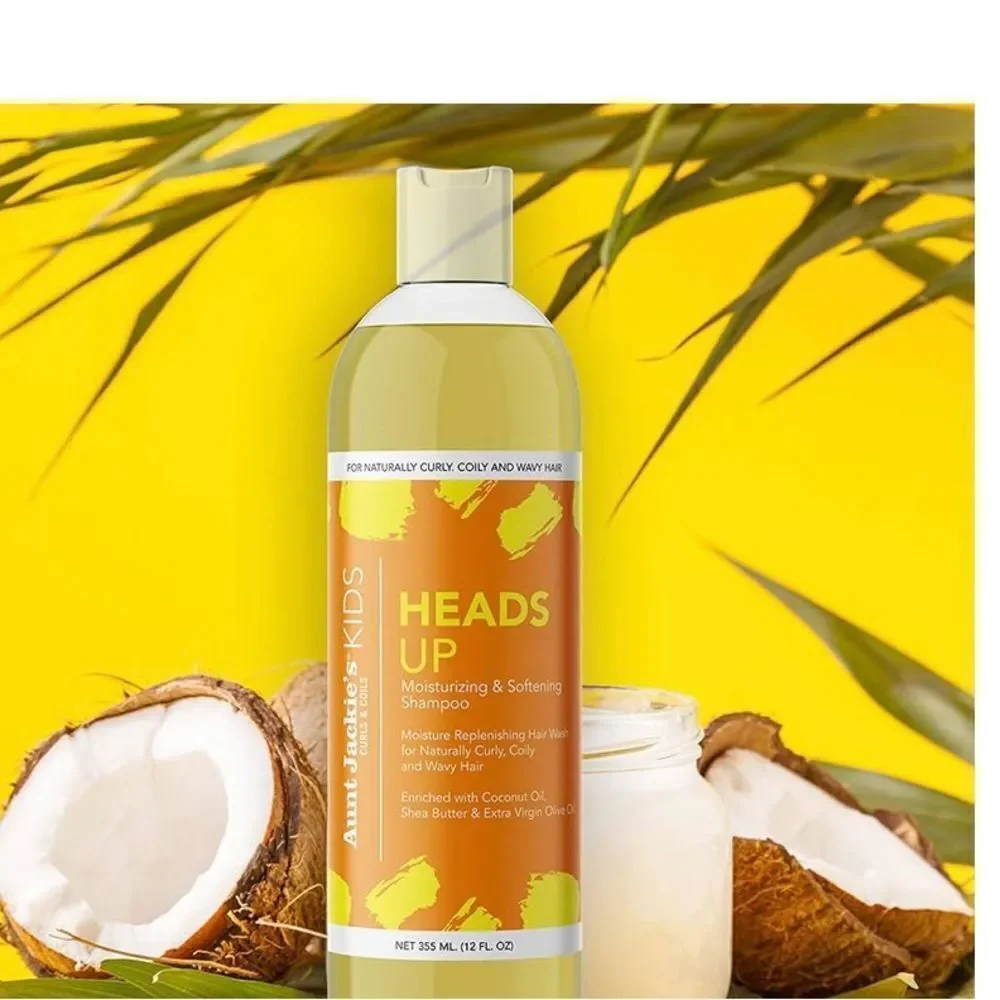 💥 Aunt Jackie's Kids Heads Up Moisturizing and Hair Softening Shampoo 12OZ 🎊